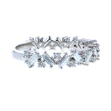 Asymmetrical Zig Zag Diamond Baguette Wedding Ring