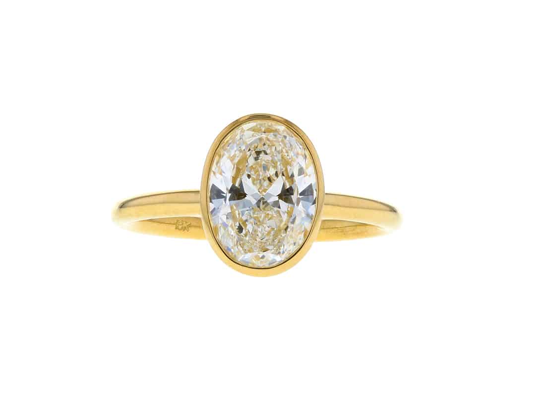 Bezel set oval diamond ring Clearance
