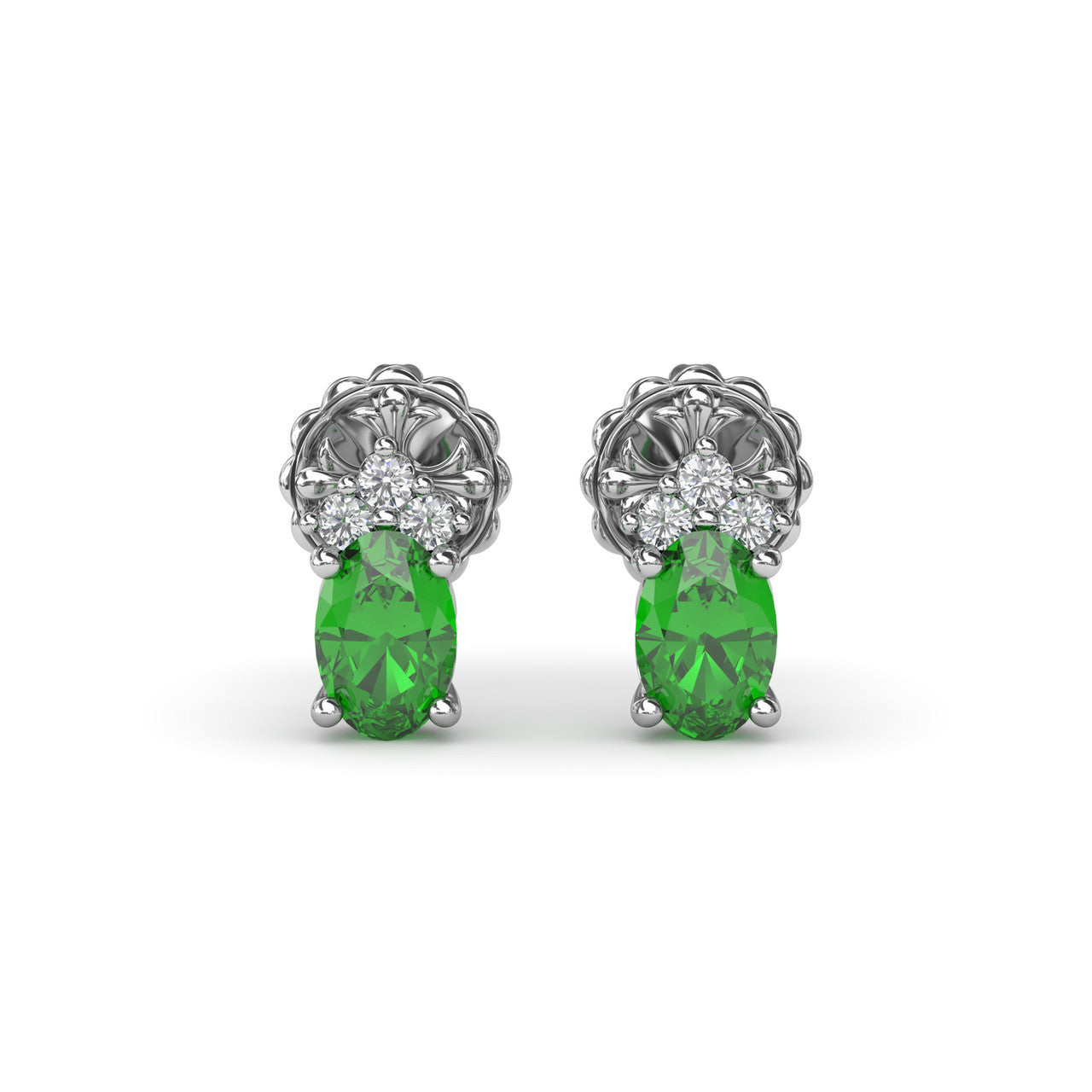 Oval Emerald and Diamond Stud Earrings – Concierge Diamonds
