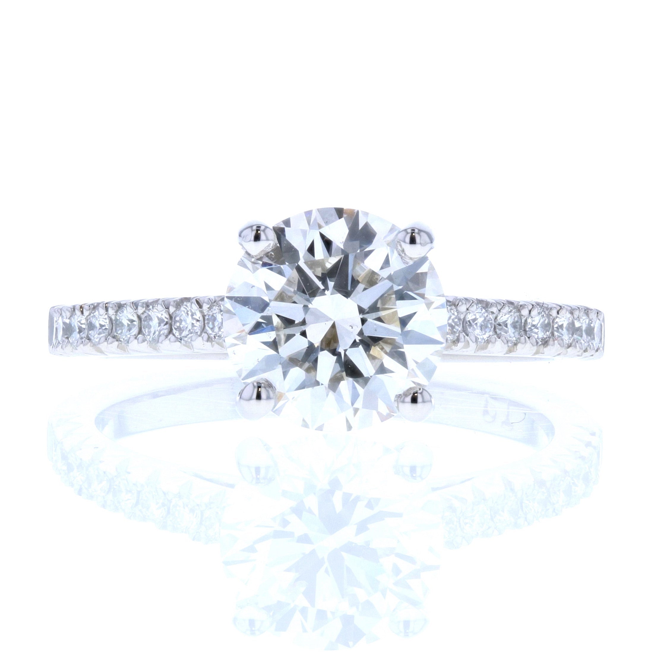 Round Diamond Engagement Ring with Pave