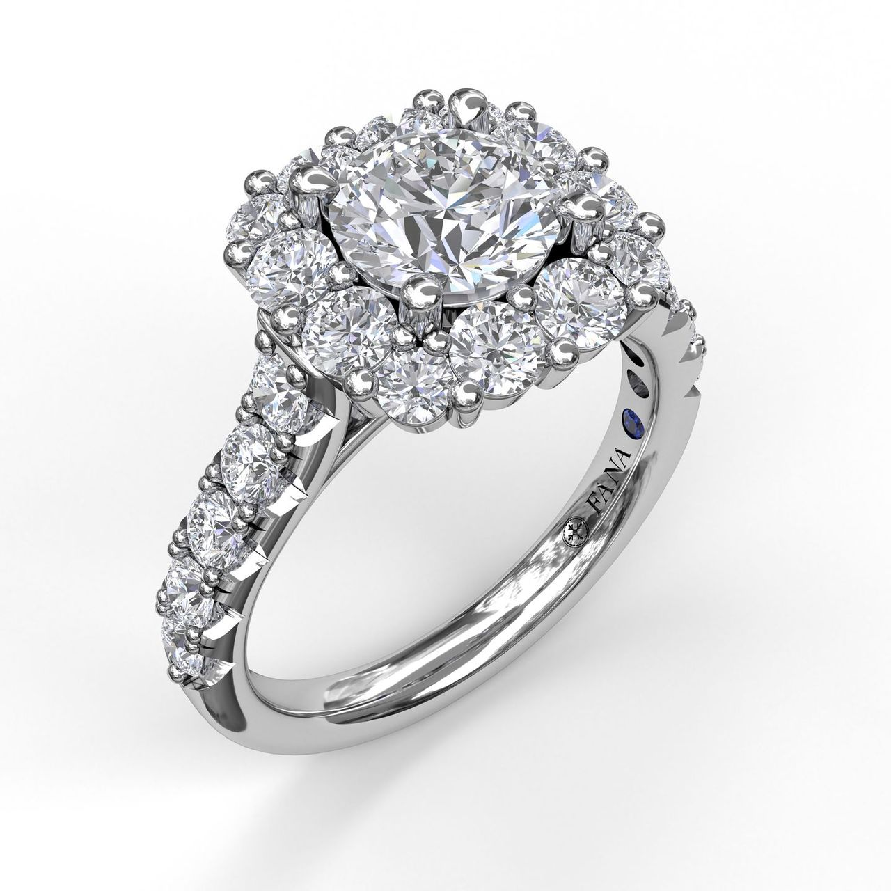 Large Diamond Cushion Halo Engagement Ring – Concierge Diamonds