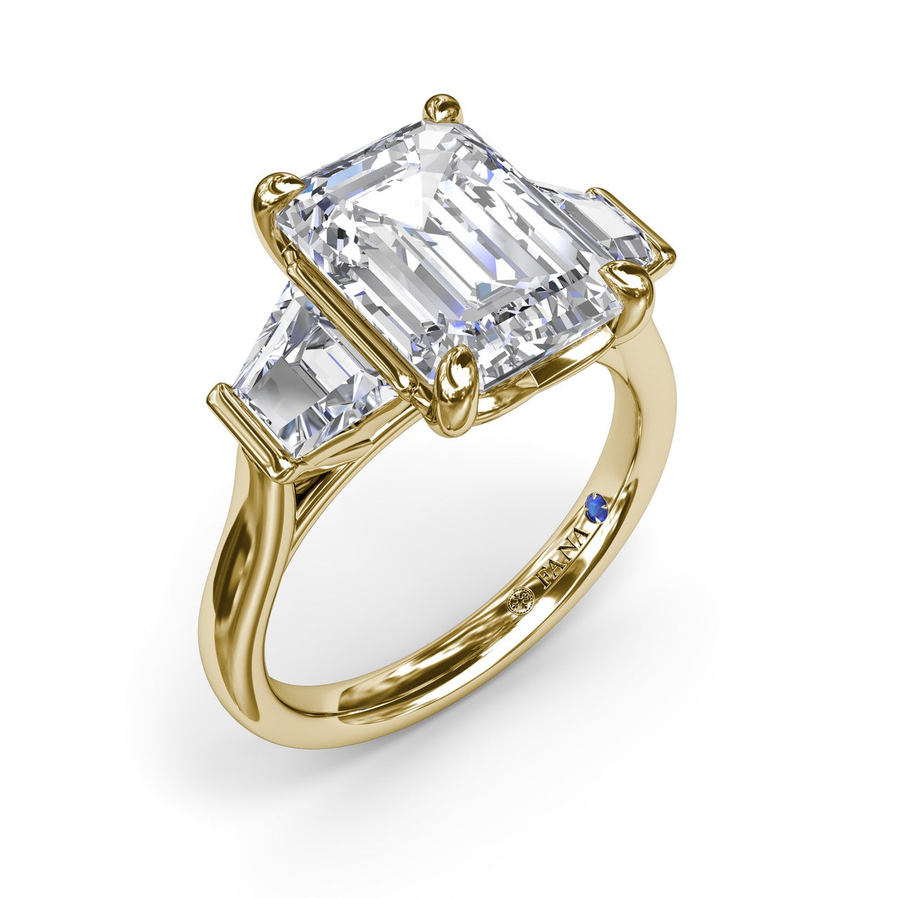 Three Stone Trapezoid Diamond Engagement Ring – Concierge Diamonds