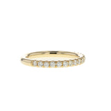 Women's Diamond Wedding Band with 3/4 Diamond Pave in Yellow Gold