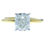 Cushion Cut Diamond Engagement Ring in Two-tone Gold