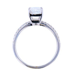 Emerald Cut Diamond Engagement Ring with Diamond Pave