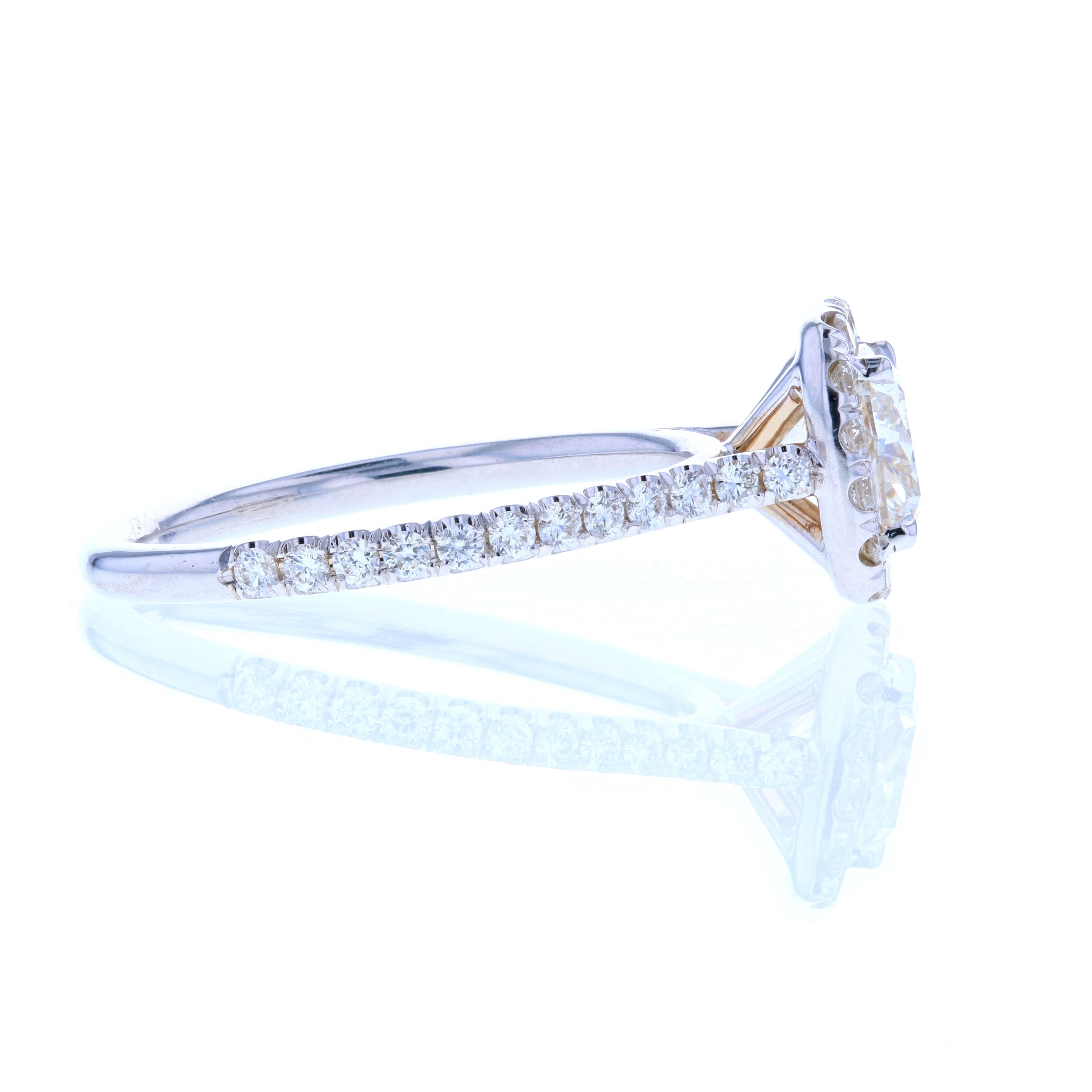 Cushion Cut Diamond Engagement Ring with Diamond Pave