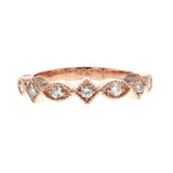 Dot Marquise Diamond Wedding Band in Rose Gold