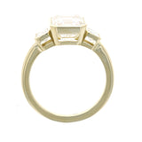 Emerald Cut Diamond Engagement Ring in Three Stone Setting
