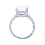 Emerald Diamond Engagement Ring with Hidden Halo & Diamond Pave
