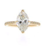 Marquise Diamond Engagement Ring in Yellow Gold with Diamond Pave