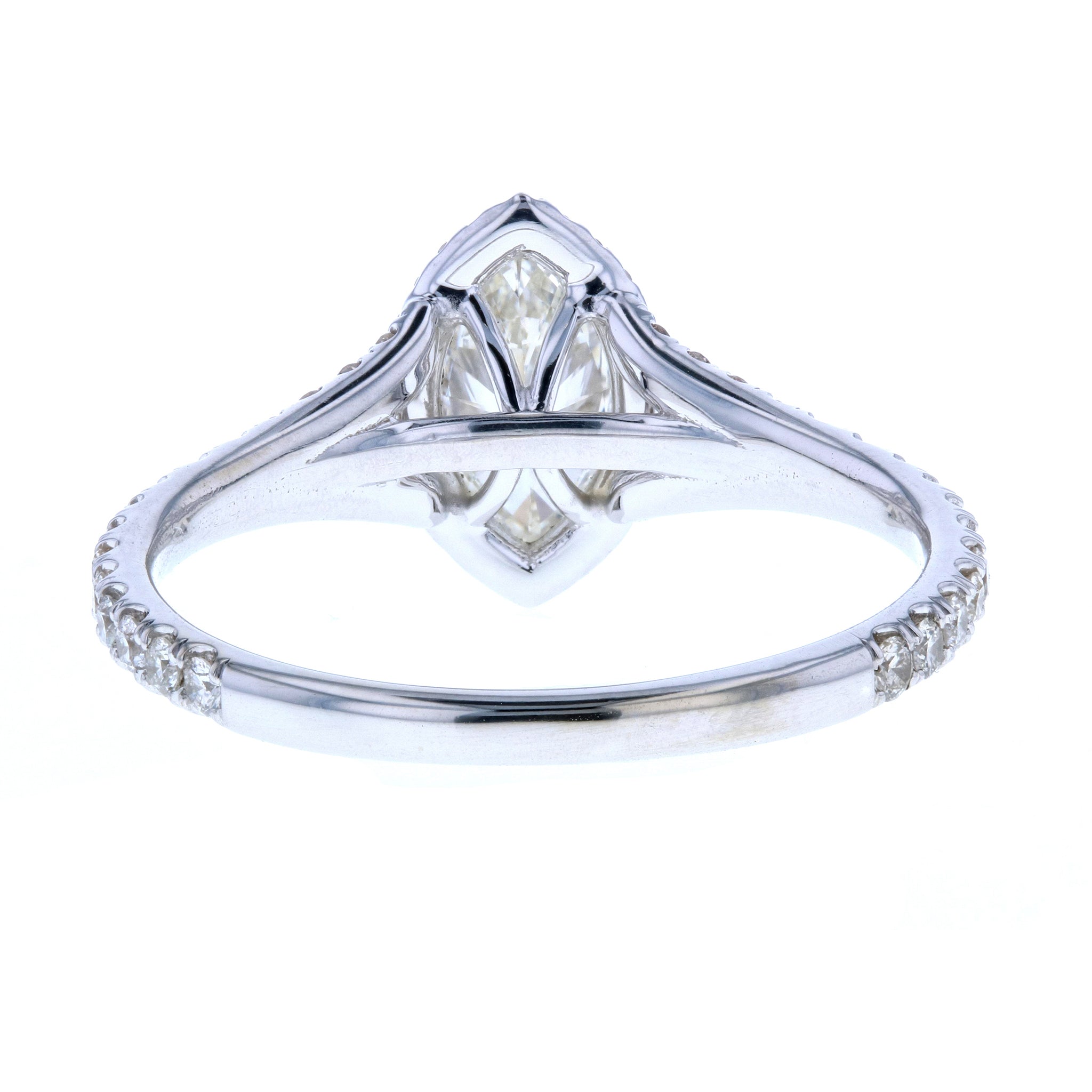 Marquise Diamond Engagement Ring with Diamond Halo and Pave
