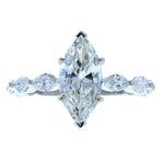 Marquise Diamond Engagement Ring with Marquise Diamond Shank