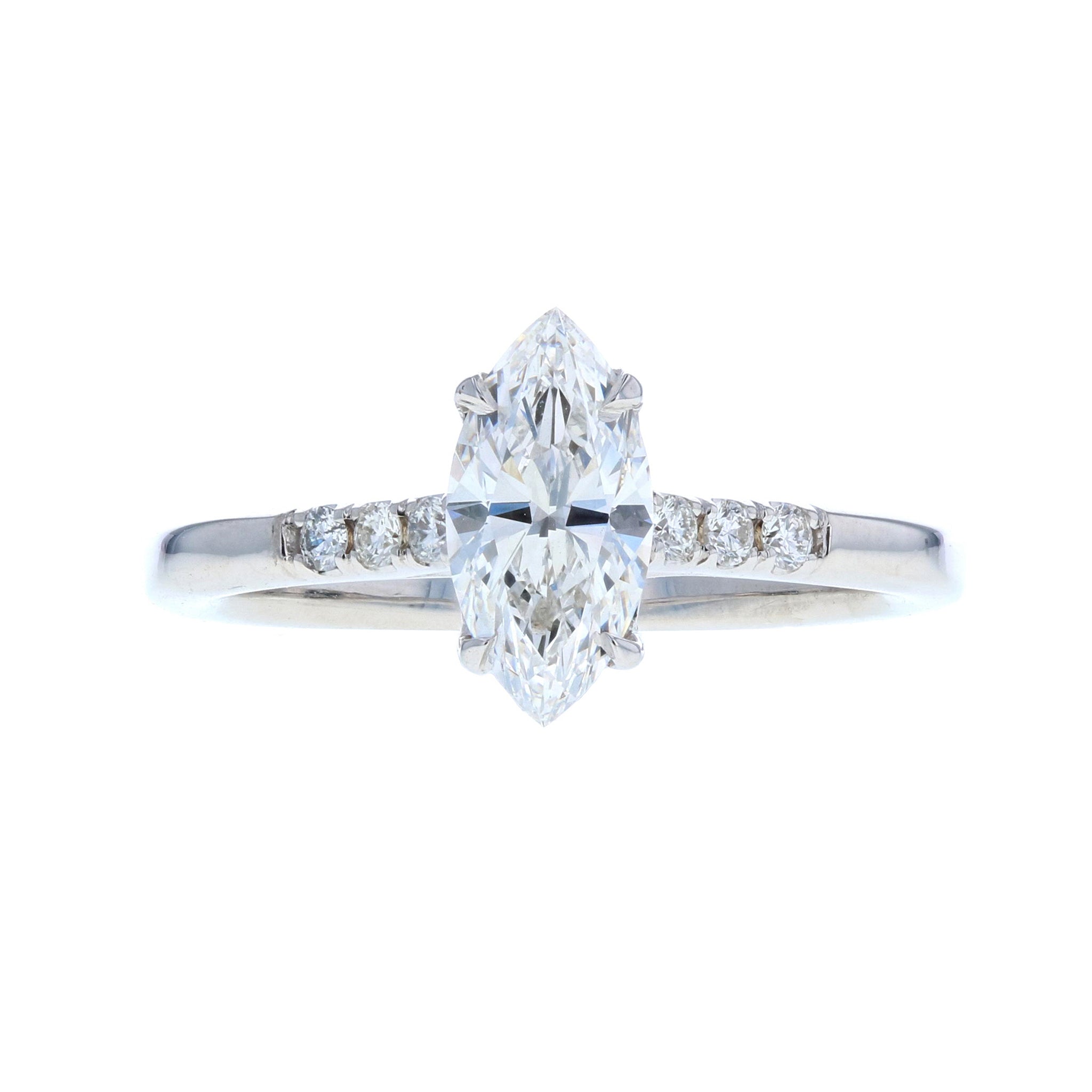 Marquise Diamond Engagement Ring with Petite Diamond Pave