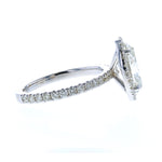 Oval Diamond Engagement Ring with Diamond Pave and Halo