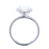 Oval Diamond Engagement Ring with Diamond Pave and Halo