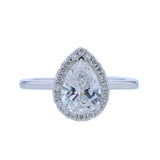 Pear Shaped Diamond Engagement Ring with Diamond Halo