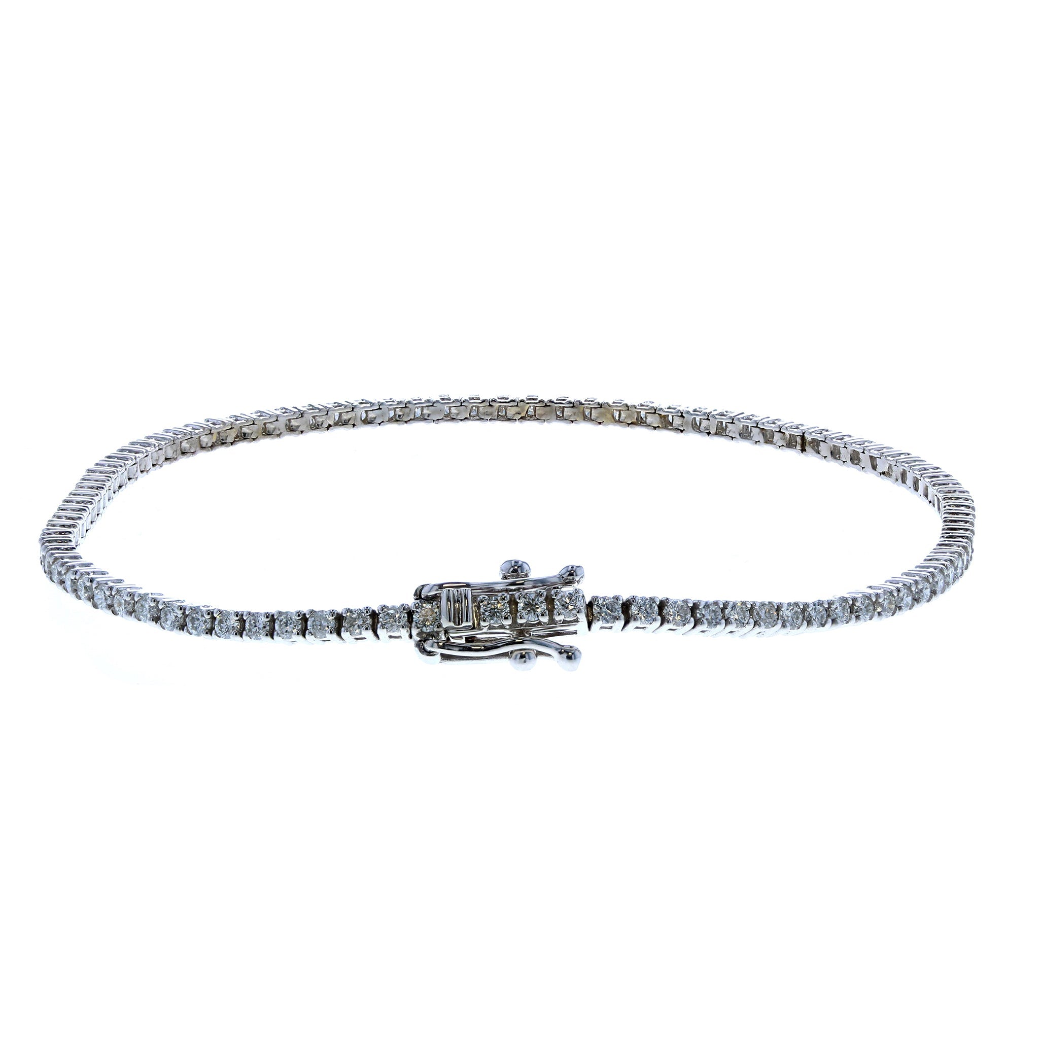 7 Row Diamond Bracelet for Men 1.20ct Sterling Silver 490286