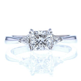 Princess Cut Diamond Engagement Ring - Three Stone