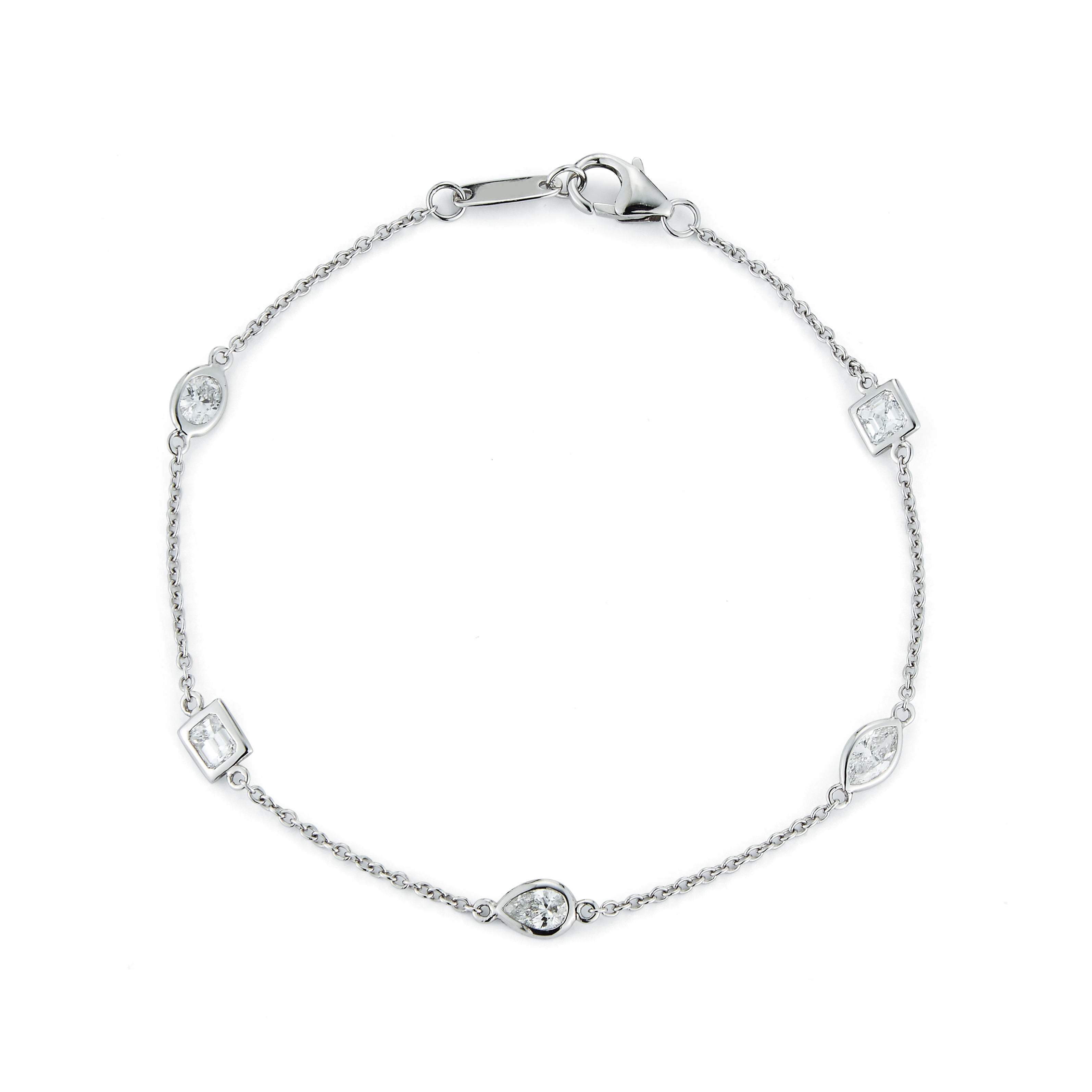 Lab-Grown Diamond ¼ct. Round Brilliant Bezel Bracelet | White - #Lightbox  Jewelry