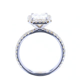 Radiant Cut Diamond Engagement Ring with Diamond Pave