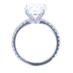 Round Cut Pave Diamond Engagement Ring with Diamonds on the Legs