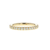 Women's Diamond Wedding Band with 3/4 Diamond Pave in Yellow Gold