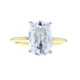 Antique Cushion Cut Diamond Engagement ring in Two-tone Gold