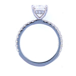 Cushion Cut Diamond Engagement Ring with Hidden Diamond Halo
