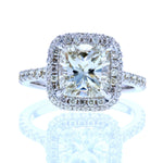 Cushion Cut Diamond Engagement Ring with Traditional & Dimond Halo