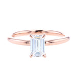 Emerald Cut Diamond Engagement Ring in Rose Gold Solitaire