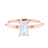 Emerald Cut Diamond Engagement Ring in Rose Gold Solitaire