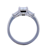 Emerald Cut Diamond Engagement Ring with Tapered Baguette Side Diamonds