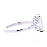 Emerald Cut Diamond Engagement Ring with Trapezoid Diamond Side Stones