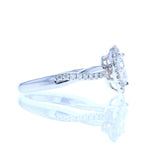 Pear Shape Diamond Engagement ring with a twist diamond band in White Gold