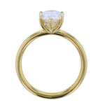 Pear Shaped Diamond Engagement Ring with Hidden Diamond Halo in Yellow Gold