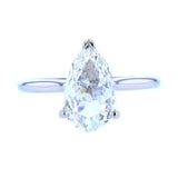 Pear Shaped Diamond Solitaire Engagement Ring in White Gold