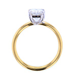Radiant Cut Diamond Engagement Ring with Two Tone Yellow & White Gold Solitaire Setting