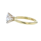 Round Cut Solitaire Diamond Engagement Ring in Yellow Gold