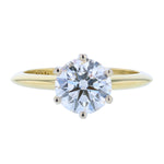 Round Cut Solitaire Diamond Engagement Ring in Yellow Gold